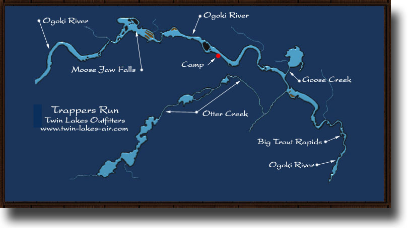 Map of Trappers Run Ogoki River